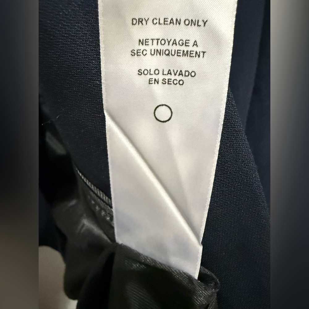 NWT FRAME Navy Double-Breasted Blazer with Satin Collar – Size M/L - Picture 11 of 12